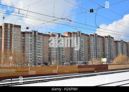 Zelenograd, Russie - février 27. 2016. vue de la ville depuis la gare Banque D'Images