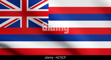 Hawaiian drapeau officiel, symbole. Élément patriotique américain. USA banner. Drapeau de l'État américain du Maine dans le vent Banque D'Images