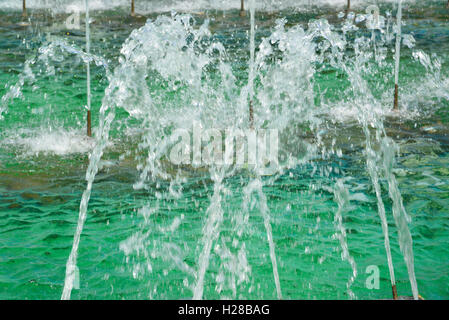 Fontaine à jets d'eau en close-up Banque D'Images