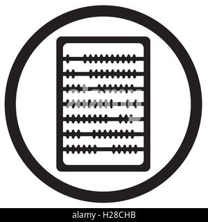 Abacus icon noir. Calculatrice pour compter, à l'ancienne comptabilité abacus. Vector illustration Banque D'Images