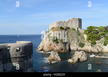 Fort Lovrijenac (Fort du Saint-Laurent) est situé sur le côté ouest de la vieille ville. Dubrovnik, Croatie. Banque D'Images