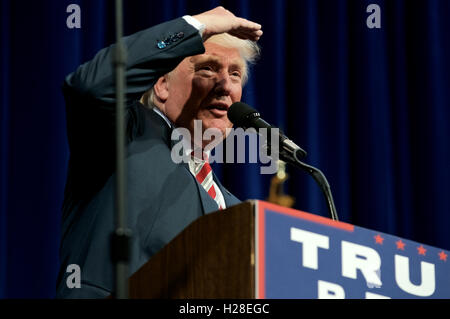 Candidat présidentiel républicain Donald Trump rallyes à Aston, New York Banque D'Images