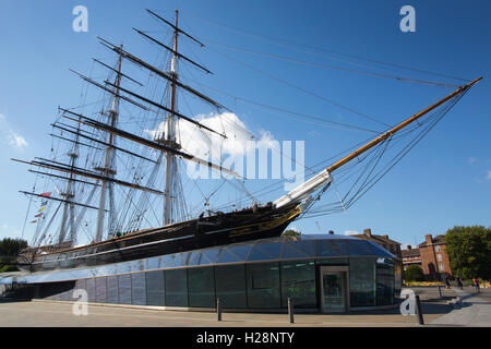 Cutty Sark clipper britannique, légendaire, Greenwich Pier, le sud-est de Londres, Angleterre, Royaume-Uni Banque D'Images