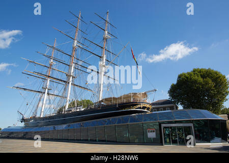 Cutty Sark clipper britannique, légendaire, Greenwich Pier, le sud-est de Londres, Angleterre, Royaume-Uni Banque D'Images