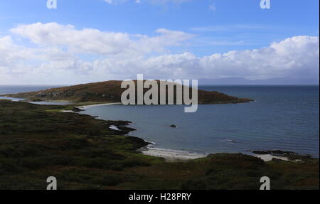 Portrait de plage de la reine (bagh na) doirlinne et eilean garbh (island) île de Gigha Ecosse 30 septembre 2016 Banque D'Images