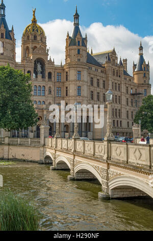 Schloss Schwerin de Schwerin, Poméranie occidentale, Allemagne Banque D'Images