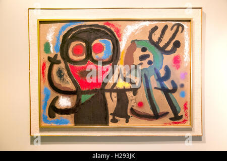 'Les gens et les oiseaux' 1963 par Joan Miro (1893-1983), le vinyle sur panneau Kode 4 art gallery Bergen, Norvège Banque D'Images