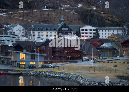 Flam cruise port en Norvège. Banque D'Images