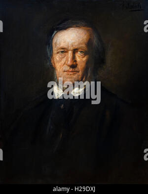 Richard Wagner. Portrait du compositeur allemand, Wilhelm Richard Wagner (1813-1883), par Franz von Lenbach, huile sur toile, 1895. Banque D'Images