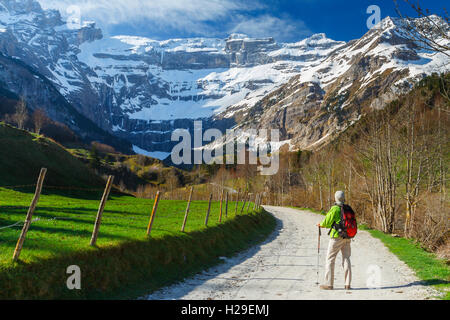 Glacier Cirque de Gavarnie. Département des Hautes-Pyrénées, région Midi-Pyrénées, France, Europe. Banque D'Images