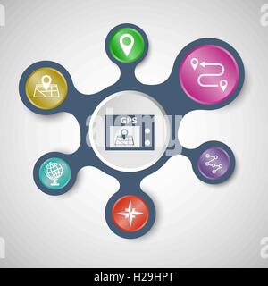 Infographie Navigation avec les modèles connectés metaballs, stock vector Illustration de Vecteur