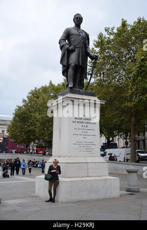 Le Major-général Sir Henry Havelock, statue à Trafalgar Square, Londres. Banque D'Images