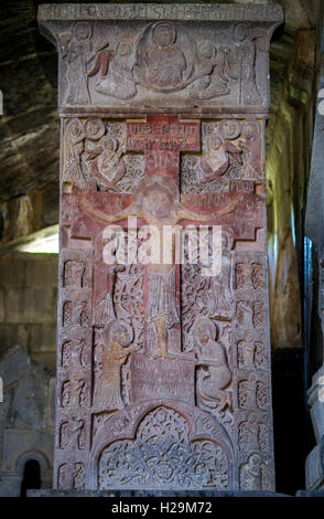 All-Savior Amenaprkich (khatchkar) à partir de la Gallery de Haghbat monastère en Arménie Banque D'Images