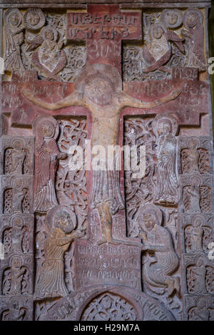 Détail de l'All-Savior Amenaprkich (khatchkar) à partir de la Gallery de Haghbat monastère en Arménie Banque D'Images