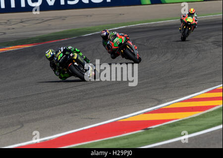 Motorland Aragón, Alcaniz, Espagne. 25 Septembre, 2016. Grand Prix MotoGP d'Aragon. Jour de la course. Pol Espargar&# xf2 ; (Monster Yamaha Tech3) : Action de Crédit Plus Sport/Alamy Live News Banque D'Images