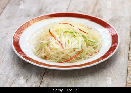 Sauté de pommes de terre râpée, une cuisine chinoise Banque D'Images