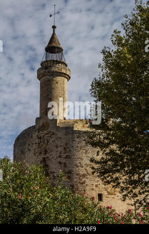 Les remparts d'Aigues-Mortes et tour de Constance sont spectaculaires dans leur hauteur et leur état de conservation Banque D'Images