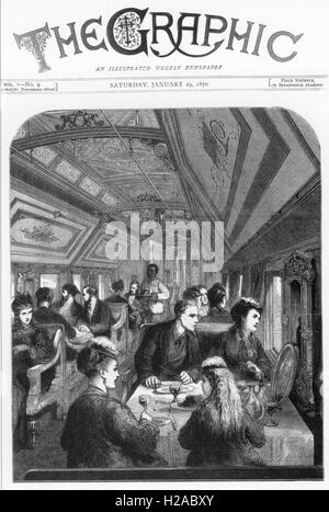 Salle à manger FER SUR UN EIUROPEAN former comme illustré dans le magazine hebdomadaire français le graphique en janvier 1870 Banque D'Images