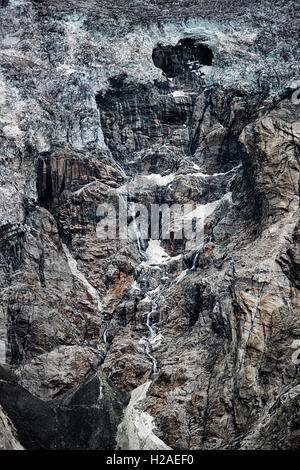 Glacier Brenva, paysage de montagne, le massif du Mont Blanc, la Vallée d'Aoste, l'Alpi Graie, Italie, Europe Banque D'Images