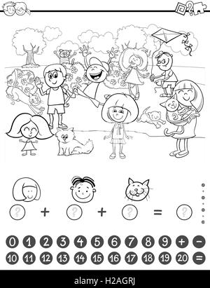 L'activité de mathématiques Coloring Book Illustration de Vecteur