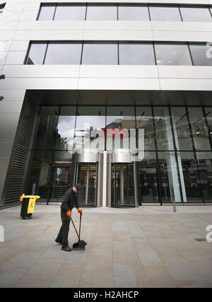 Les bureaux de l'UBS à 9 Appold Street dans la ville de Londres. Banque D'Images