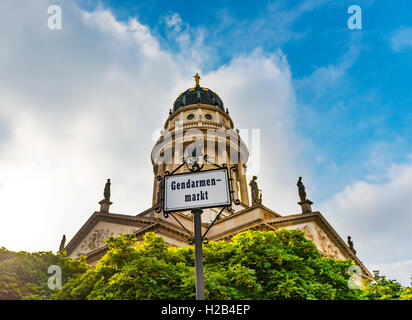 Inscrivez-Gendarmenmarkt, Cathédrale allemande, Berlin-Mitte, Berlin, Allemagne Banque D'Images