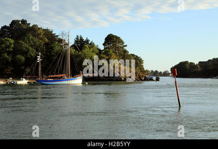 Vue de Port Anna d'Ile de Conleau, Vannes, Morbihan, Bretagne, France Banque D'Images