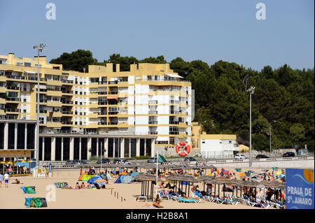Praia do Santo Amaro de Oeiras, plage près de Estoril, Portugal, Europe Banque D'Images