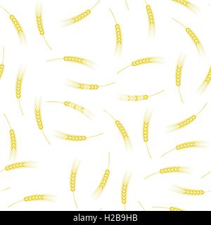 Les épis de blé jaune motif transparent Illustration de Vecteur