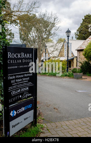 L'Rockbare winery Cellar Door et café à Hahndorf, dans le sud de l'Australie, Adelaide Hills. Banque D'Images