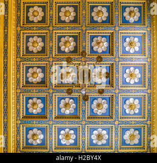 Plafond au-dessus de l'escalier du président à la Royal Society, Londres, Angleterre. Banque D'Images