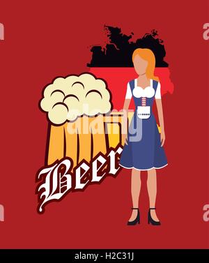 Image bière Oktoberfest Allemagne Illustration de Vecteur