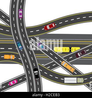 Résumé La jonction de route. Les intersections des routes différentes. Transports. illustration Illustration de Vecteur