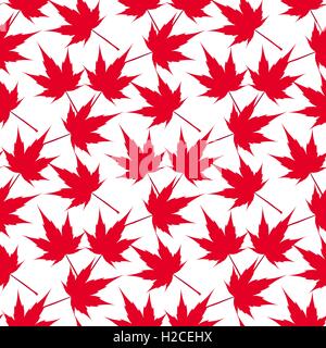 Feuilles d'érable rouge. Modèle sans couture. Le Canada. Symbolisme japonais illustration. Illustration de Vecteur