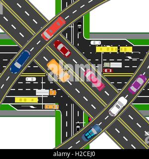 Abstrait, centre de transport à plusieurs niveaux. Les intersections des routes différentes. Transports. illustration Illustration de Vecteur