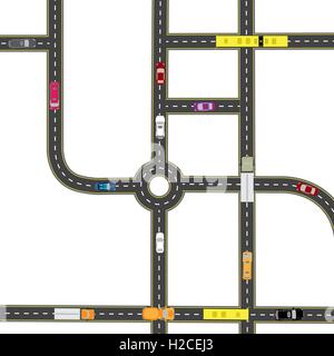 Résumé plaque tournante du transport. Les intersections des routes différentes. Rond-point, la circulation. Transports. illustration Illustration de Vecteur