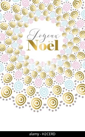 Joyeux Noël Bonne Année design en langue française. Boho or art pour holiday Greeting card, poster, ou invitation. EPS10 Illustration de Vecteur