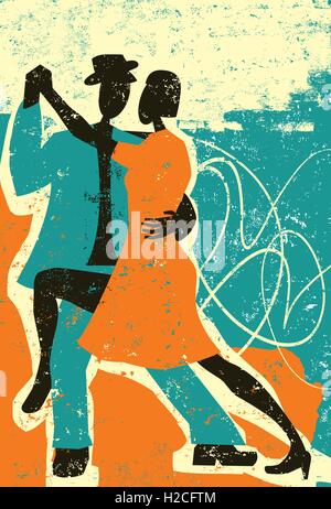 Deux personnes dansant le tango Illustration de Vecteur