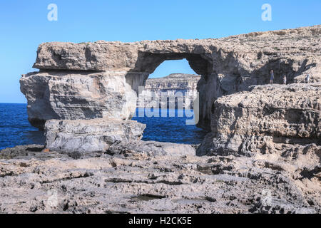 Fenêtre d'azur, Gozo, Malte Banque D'Images