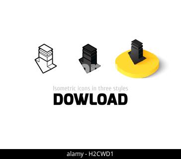 L'icône de téléchargement de styles Illustration de Vecteur