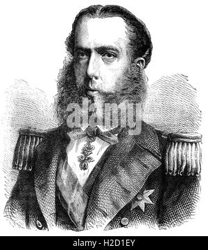 Maximilien (1832 - 1867) était le seul monarque de la Deuxième Empire Mexicain. Il était un des frères de l'empereur d'Autriche François Joseph I. Après une brillante carrière dans la Marine autrichienne, il a accepté une offre par Napoléon III de la France à l'article Mexique. Banque D'Images