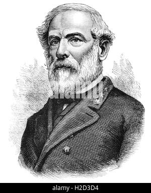 Le général Lee, Robert Edward Lee (1807 - 1870) était un général américain connu pour commander l'Armée confédérée de Virginie du Nord dans la guerre civile américaine de 1862 jusqu'à sa remise au Général Grant Le 9 avril 1865, à la bataille d'Appomattox Court House. Banque D'Images