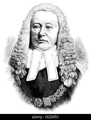 Sir Alexander Edmund James Cockburn (1802 - 1880) était un juriste et homme politique qui a servi comme le lord juge en chef pendant 21 ans. Un fameux coureur de jupons et mondain, il a entendu certaines des principales causes célèbres du xixe siècle. Banque D'Images