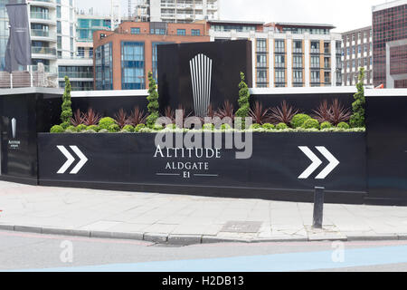 Barratt Altitude, La construction de site à Aldgate, Londres Banque D'Images