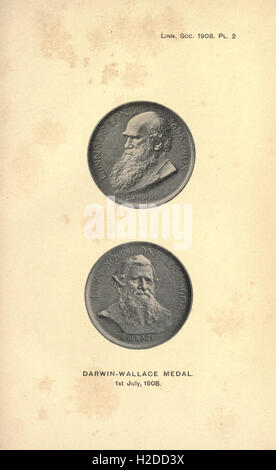 La célébration Darwin-Wallace du 1er juillet 1908 commémore le travail révolutionnaire de Charles Darwin et Alfred Russel Wallace dans le domaine de la théorie de l'évolution, marquant un moment charnière dans l'histoire de la science. Banque D'Images