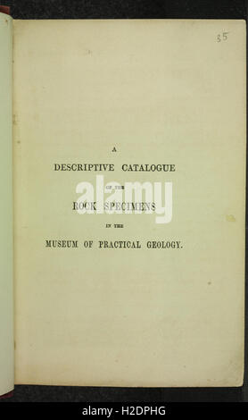 Un catalogue descriptif de la roche de spécimens dans le musée de géologie pratique Banque D'Images