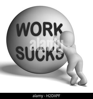 Suce travail en amont du travail de travail difficile montre de caractère Banque D'Images