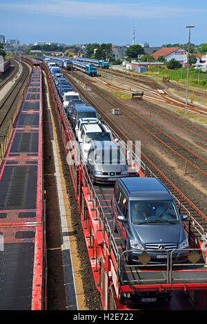 Location de train, navette Sylt, connexion entre île de Sylt à mainland, Sylt, au nord de l'archipel Frison, Frise du Nord Banque D'Images