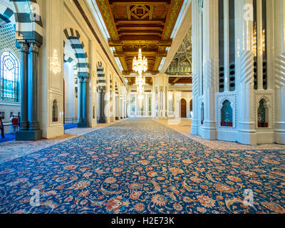 Grande Mosquée Sultan Qaboos, l'intérieur, Muscat, Oman Banque D'Images