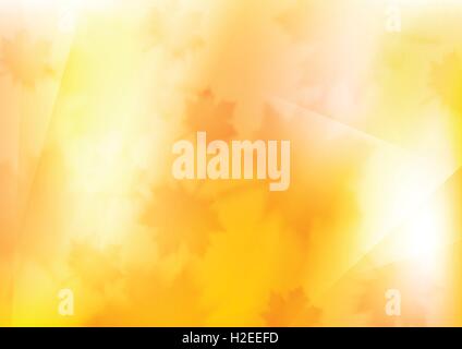 Automne fond orange brouillée avec feuilles d'érable. Vector illustration design Illustration de Vecteur